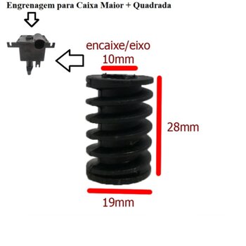 Engrenagem Rosca SEM FIM do Ventilador TRON 50/60cm - Antigo EIXO 10mm - p/Caixa Antiga Modelo Maior + Quadrada