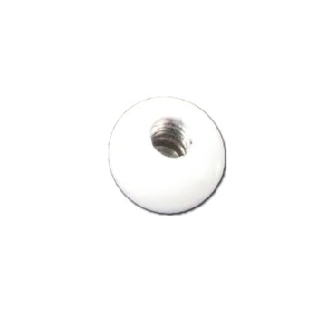 Porca de Acabamento Redonda de Alumínio Branca p/Fixar Vidro Luminária Agata Arizona Bruxelas Chile Clean Smart - Rosca 8,0mm *Vendida p/Unidade