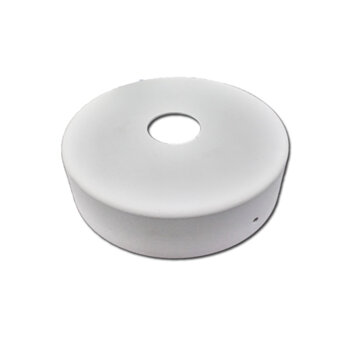 CANOPLA METAL SUPERIOR P/VENTILADOR DE TETO ICAIR COR BRANCA - DIÂMETRO EXTERNO 13,5CM - ENCAIXE EM HASTE 3,0CM