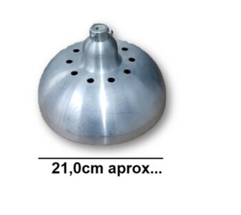 Canopla de Aluminio Inferior ou Superior para Ventilador de Teto - Diâmetro 21cm sem bucha / 20cm com Bucha - Cor Alumínio