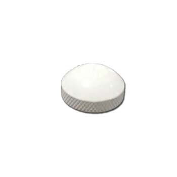 Porca de Acabamento Redonda de Alumínio cor Branca Tampão M10 p/Fixar Vidro em Luminária - Rosca 3/4 x 8,0mm *Vendida p/Unidade