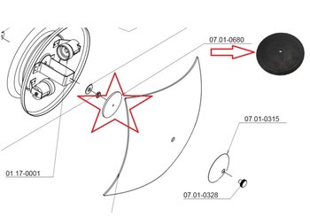 Borracha Redonda para Fixação do Vidro da Luminária do Ventilador Tron Naulu / Quadrimax - Espessura 3mm - Diâmetro/Largura 3,50cm - *Original TRON