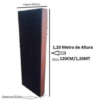 Colmeia para Climatizador - Esp.15,0x L60 x C120cm - Painel Evaporativo para Climatizador Rotoplast - Mega Brisa - Eco Brisa - 12060-15