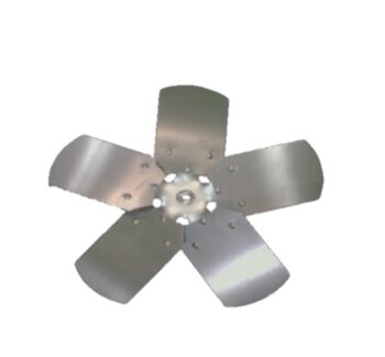 Helice para Exaustor LOREN SID 40cm 5Pas Aluminio - Encaixe Eixo 10,0mm com Cubo e Parafuso Lateral - 380X5 FA 10,0MM MT