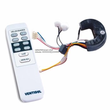 Controle Remoto para Ventilador de Teto Ventisol 220V Infra - Kit Composto c/Modulo Receptor+Modulo Transmissor + Capacitor 01,5uF