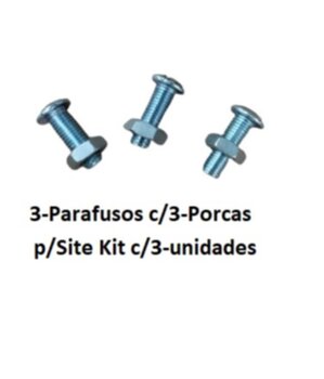 Parafuso para Fixar Garra no Motor Ventilador de Teto ARGE / LOREN SID - Medida para Motor de 1-Furo p/Garra - *P/Site Kit c/3-Parafusos+3-Porcas