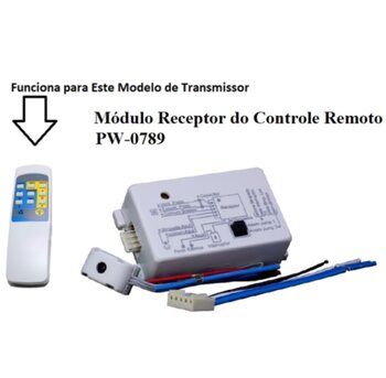 Módulo Receptor do Controle Remoto Universal BIV para Ventilador de Teto - Infravermelho - Usar c/Cap-2Fios - PW Eletrônica *Apenas o Receptor