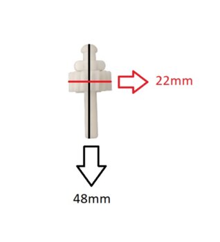 Engrenagem Com Pino Sextavado para Ventilador Venti-Delta Light 30/40/50cm - Encaixe Arredondado p/Pino Puxador da Rosca S/Fim c/Pino Sextavado