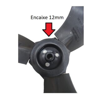 Helice para Climatizador ECOBRISA 45cm 3Pas Fibrametal - Diametro Total 45CM - Encaixe 13,0mm Sentido Horario - Helice Eco Brisa 45cm