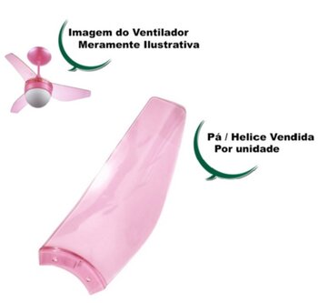 Pa Helice Ventilador Aliseu Inspire Nano cor Rosa - Pa Plastica para Ventilador Nano Inspire Motor MOD:SA40 - *Vendida p/Unidade