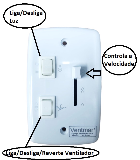 Chave Para Ventilador De Teto Chave Bivolts C Controle De Velocidade Deslizante C Tecla De