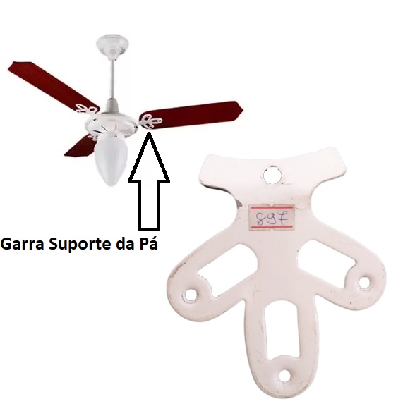 Garra Suporte das Pás para Ventilador de Teto Arge Garra Metal Modelo