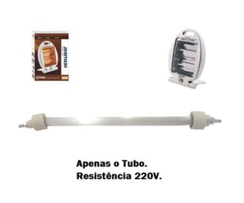 Resistência para Aquecedor Ventisol Quartzo AQ-02 220V400/800Watts - Lâmpada Tubo Quartzo AQ02 - Antigo Pino/Parafuso *Vendida p/Unidade