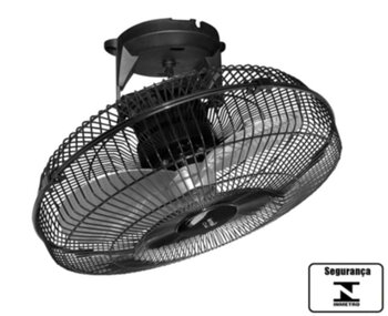 Ventilador de Teto Loren Sid Orbital 30cm Turbo Bivolts cor Preta - Rotação em 360° Grade Metal - Ventilador Sem Luminária p/Área Gourmet