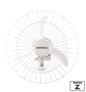 Ventilador de Parede 050cm Ventisol Bivolts 200w cor Branca Helice 3Pás Controle de Velocidade - Ventilador Oscilante Parede 50cm Premium