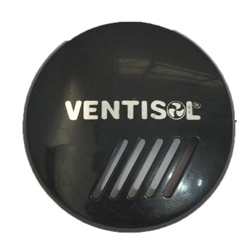 Emblema da Grade do Ventilador Ventisol Preto - Logotipo Anterior Até 2018 - Anel Frontal Plastico