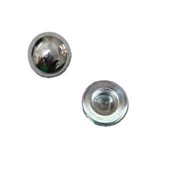 Porca de Acabamento Redonda de Alumínio cor Cromada p/Fixar Vidro em Luminária - Rosca 8,0mm F10 3/4X8MM - *Vendida p/Unidade