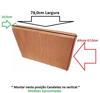 Colmeia para Climatizador - Esp.10,0x L78 x A67,0cm - Painel Evaporativo - Filtro de Climatizador Mega Brisa + Diversos Modelos