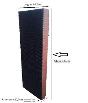 Colmeia para Climatizador - Esp.20,0x L60 x C180cm - Painel Evaporativo para Climatizador Rotoplast - Mega Brisa - Eco Brisa - 18060-20