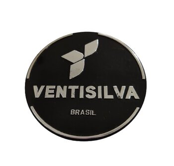 Emblema da Grade Ventilador VentiSilva Oscilante Coluna Mesa Parede cor Preta - Logomarca Ventisilva - Atual  - 2 Pinos de Travamento