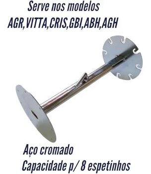 Acessório Giratório para Espeto Assador Arke Vitta Premium/Smart - Cromado - Assa até 8 Espetos de M