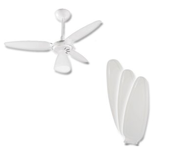 Pa Helice para Ventilador de Teto Ventisol Wind Light Petalos - Kit/Jogo c/3Pas - Pa Plastica Reta Branca
