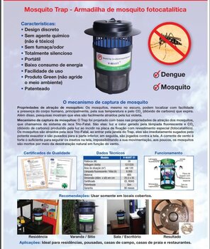 Armadilha Ecológica Luminosa 127Volts 26W Mata Insetos Mata Pernilongo Mata Mosquito da Dengue e Zika - Mosquito TRAP V-MART