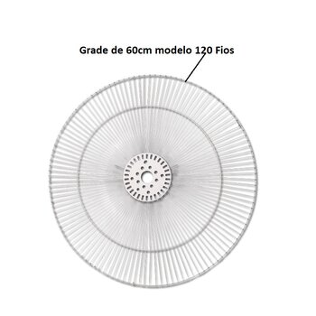 Grade para Ventilador de Coluna ou Parede 60cm - Metal cor Branca 120Fios - Modelo Parede p/Traseira - *SALDÃO* *Vendida p/Unidade