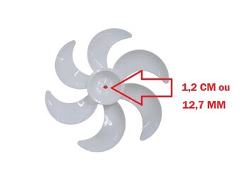 HELICE DE 50CM P/VENTILADOR DÔMINA 6PAS E-12,7MM NEO COR BRANCA - PONTA REDONDA C/TRAVA TRASEIRA - DIAM.43,2CM