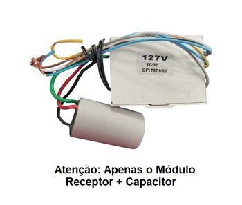 Modulo Receptor do Controle Remoto Ventilador Aliseu CHAPADO Duo GEO Inspire JET Nano Slim Smart Wave 127Volts - Cap.10,0uF 4+6mF p/Kit IC55 127Volts