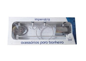Kit de Acessorios para Banheiro com 5 pecas Metal Cromado - 5 pecas Imperatriz