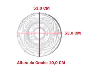 Grade para Ventilador 50cm Venti-Delta New Light Coluna Mesa Parede - Plastica cor Branca - Serve p/Dianteira ou Traseira - *Vendida p/Unidade