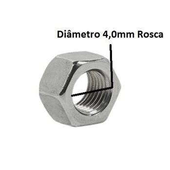 Porca Rosca 4,0mm Medidas 3/16x5/16 Fixar Garra em Pás de Madeira ou Metal - Fixar Garra em Motor de Ventiladores -*Vendida p/Unidade