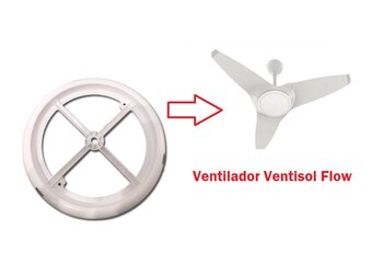 Plafon Suporte da Luminaria do Ventilador Ventisol Flow para Placa de Led - Base do Globo Cupula Plastica e Suporte da Placa de Led