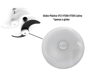Globo Cupula Plastica da Luminaria Ventilador Latina VT2 VT300 VT355 - Lente Latina VT2 VT300 VT355 em Policarbonato Transparente