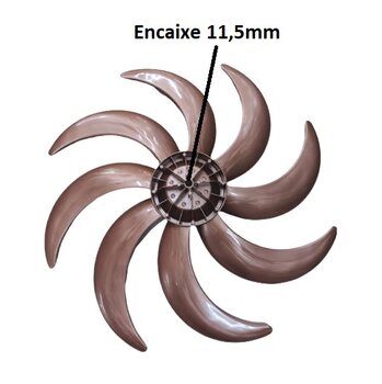 Helice de 60cm para Ventilador Domina 8Pas E-11,5mm cor Bronze - Domina Octupus 60cm - Ponta Redonda c/Trava Traseira