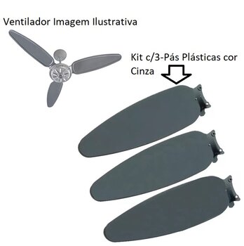 Pa Helice para Ventilador de Teto Ventisol WIND LIGHT - PETALOS - Kit c/03-Pas PA0375 - 3Pas Wind Plastica Branca