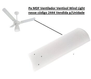 Pa Helice para Ventilador de Teto Ventisol Wind Light Petalos / Venti-Delta Light Garra Grande - *Vendida p/Unidade - MDF cor Branca - *Montar c/Garra
