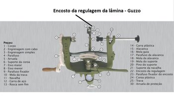 Engrenagem com Cabo do Descascador de Laranjas Manual Guzzo - Engrenagem Maior