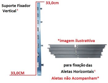 Suporte Vertical Fixador das Aletas Horizontais Frontais do Climatizador CLIPRO70 / CLI70PRO²