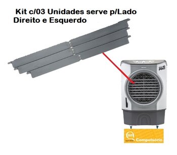Aletas Verticais da Saída de Ar Climatizador Ventisol CLIPRO45/70/100 Litros - Kit c/03 Unidades serve p/Lado Direito e Esquerdo
