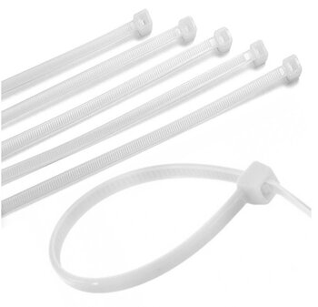 Abraçadeira de Nylon 100 x 2,5mm Presilha Lacre Pequena cor Branca - Kit c/10-Unidades