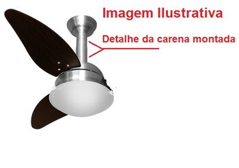 Carena Tubo Metal cor Alumínio/Prata - Acabamento da Haste para ventilador de Teto Venti-Delta - Kit c/2Peças que se encaixam