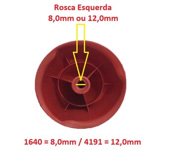 Porca da Hélice Ventilador Ventisol Eixo 12,0mm Power70cm / Falcon 60cm - Bico Vermelho Rosca Esquerda 1,20cm
