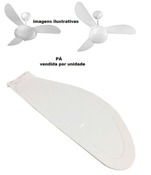 Pa Helice para Ventilador de Teto Ventisol Sunny Fenix - cor Branca PA0374 - 1-Pa Tuba Plastica cor Branca - Modelo + FINA - *Vendida p/Unidade