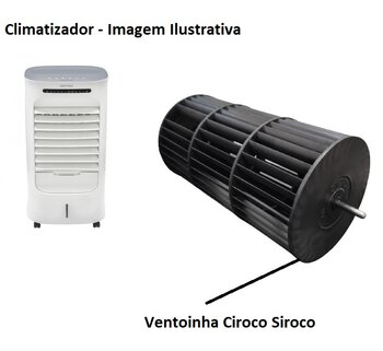 Helice Ventoinha Ciroco para Climatizador Ventisol CLM10 127V/220Volts - Tipo Turbina Siroco