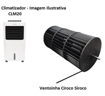Helice Ventoinha Ciroco para Climatizador Ventisol CLM20 127V/220Volts - Tipo Turbina Siroco