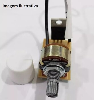 Controle para Ventilador Dimer Rotativo SEM Clique - Potência 0400W Bivolts - Knob Botão Branco Sem Trimpot