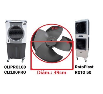 Helice para Climatizador Ventisol CLI100PRO Diam.Ext.39cm 4Pas E-12mm PML Giro Anti-Horario - ULTRA100 Roto45/46/50/52 - PoloClima AHM-55X