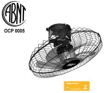 Ventilador de Teto Loren Sid Orbital 50cm Turbo M2 Bivolts cor Preta - Rotacao em 360? Grade Metal - Ventilador Orbital Sem Luminaria p/Area Gourmet